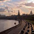 Kremlevskaya Naberezhnaya embankment and Moscow skyline